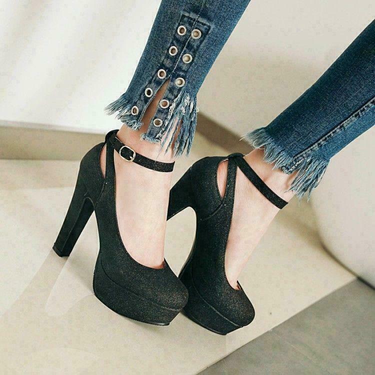 Fashion Women’s High Heels Platform Ankle Strap Pumps Party Club OL Casual Shoes