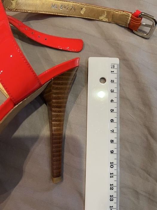 women heels orange leather 37