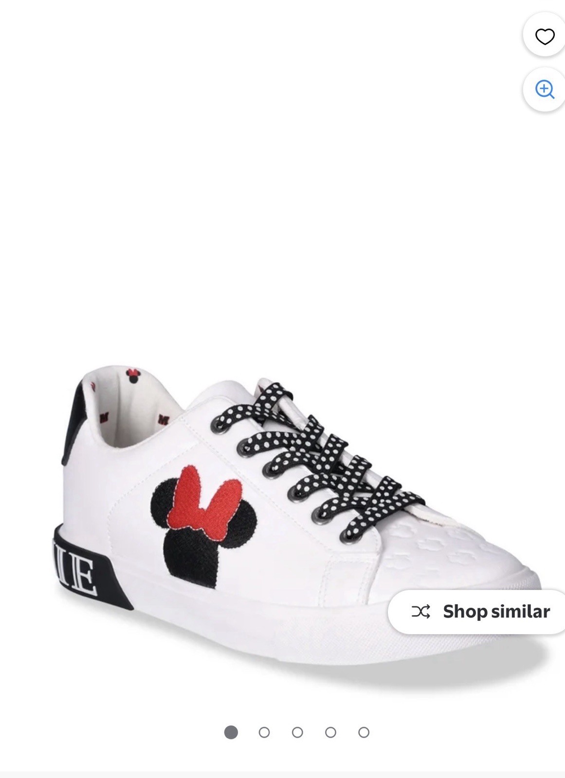 Disney Minnie Mouse Women’s Sneakers Size US 10, White/Black, Low-Top