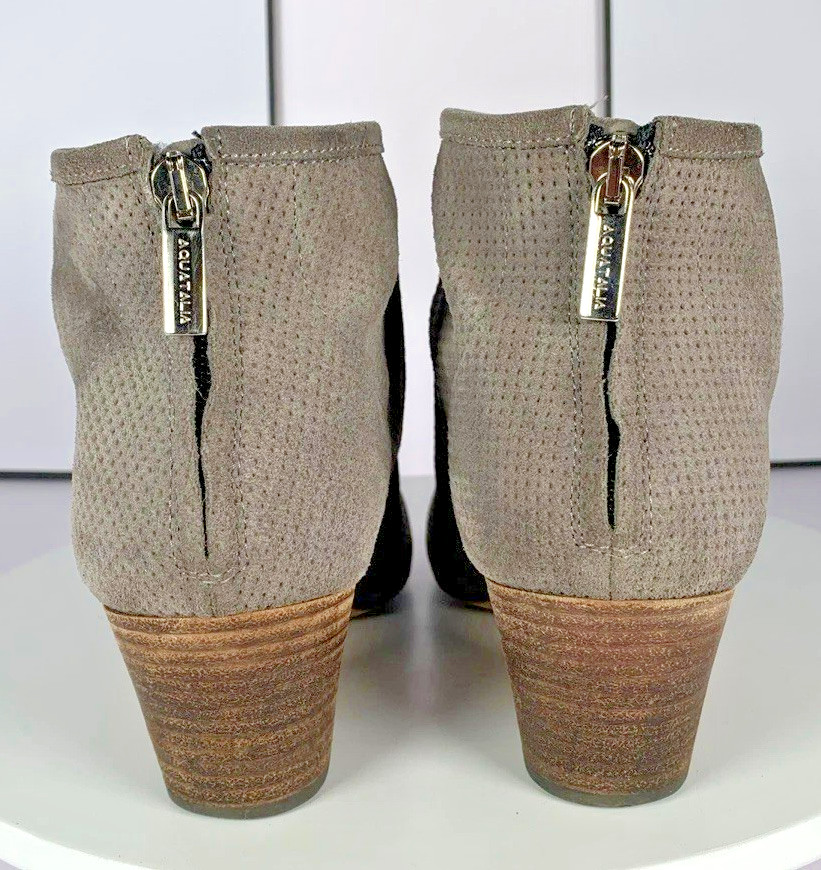 Russell Bromley Aquatalia Womens XCEL Ankle Booties Grey Perfed Suede Boots, 9.5
