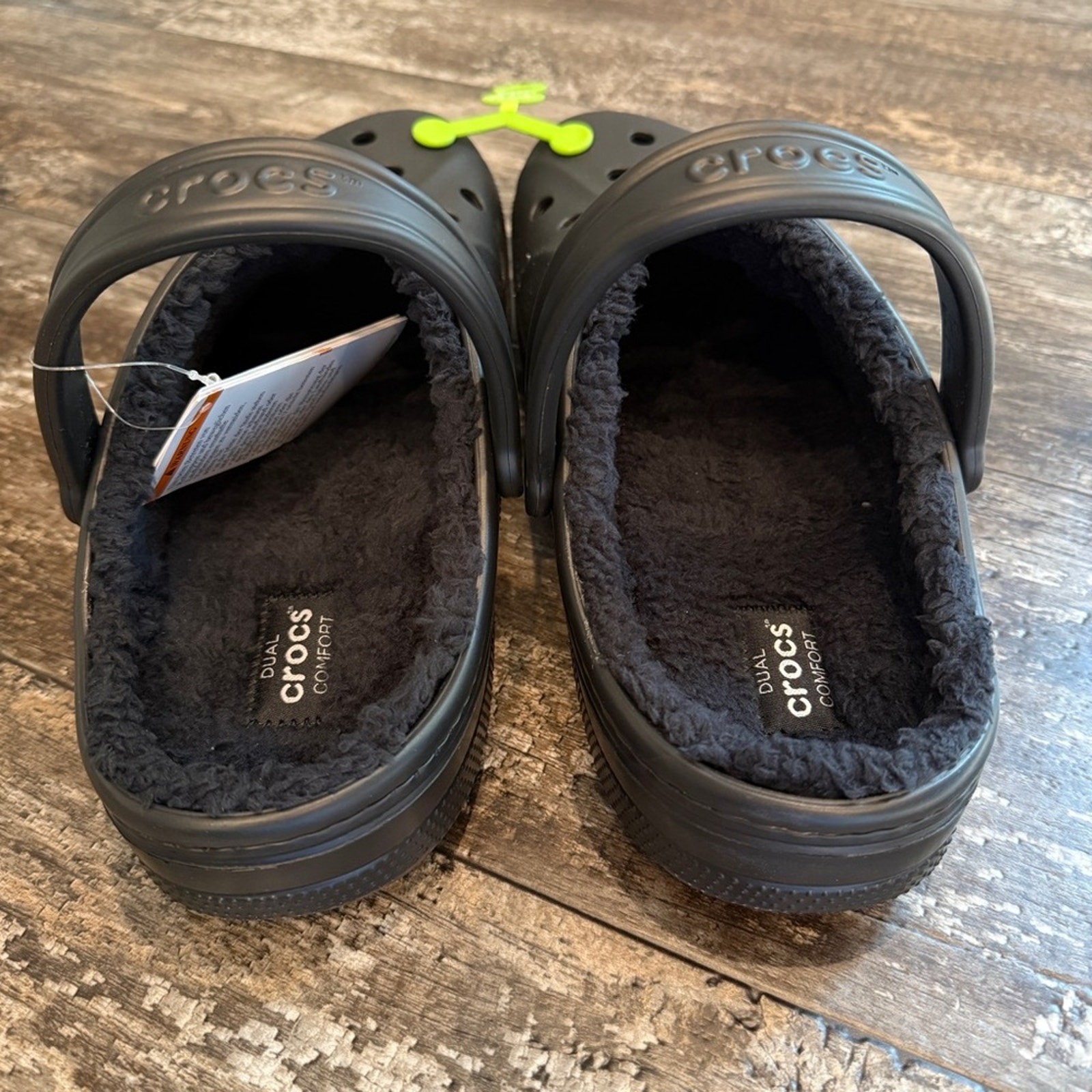 Crocs Baya Lined Clog Relaxed Fit Fleece Cozy Camp Hike Black Womens Size 8 NWT