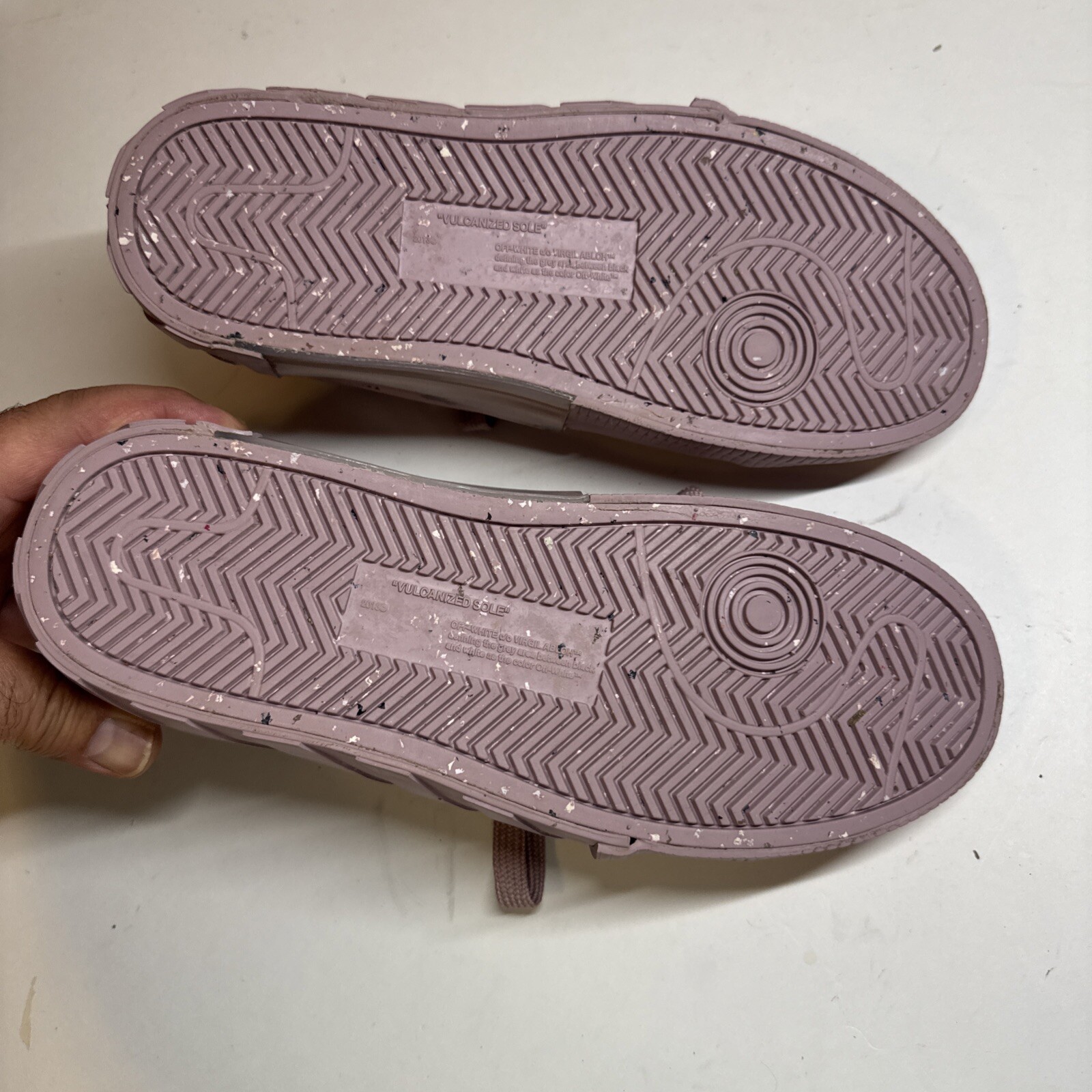 Off-White Vulcanized High Pink Leather Sneakers EU Size 40 US 9.5