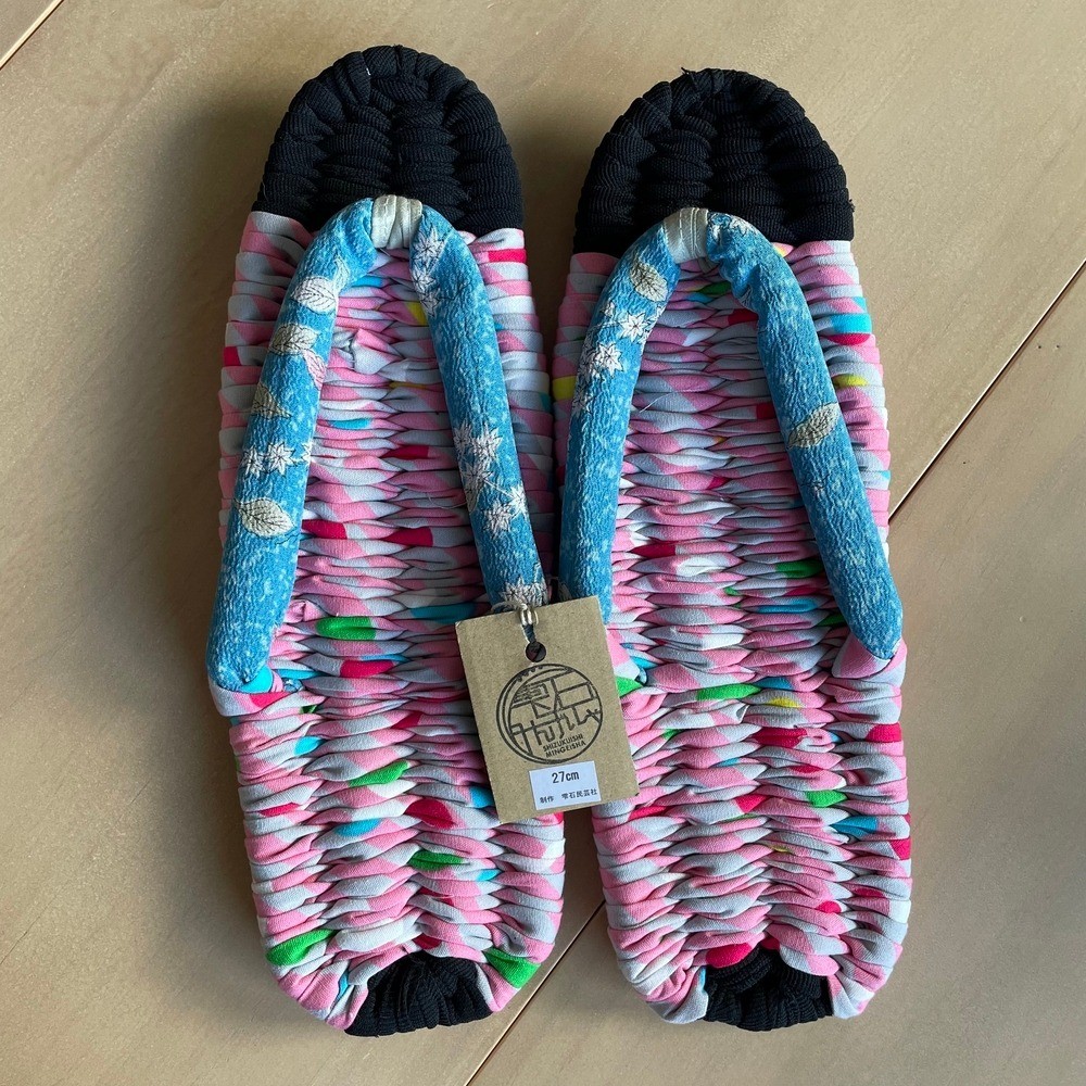 RARE NEW Shizukuishi Mingeisha Nuno-zori Handmade Japanese Slippers Flip Flops