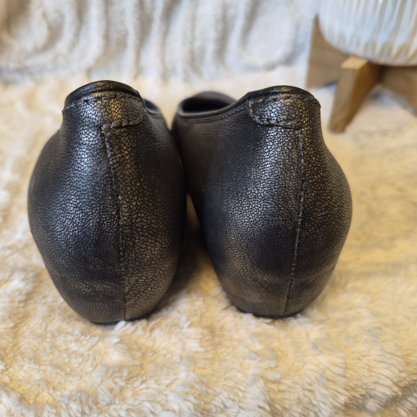 Wolky Valentine Ballet Flats Slip-on Shoes Hidden Wedge Metallic Grey Sz 10.5