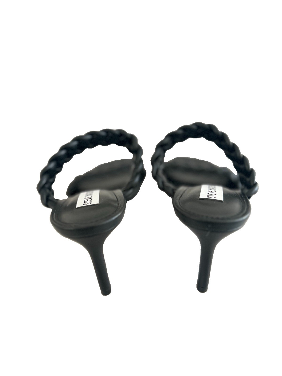 Steve Madden Prema Braided Black Kitten Heel Mules New Without Box Womens 7