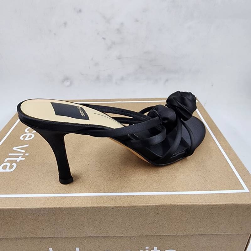 Dolce Vita Linzy Florette Two-Piece Dress Sandals Women’s US 6 Onyx Satin