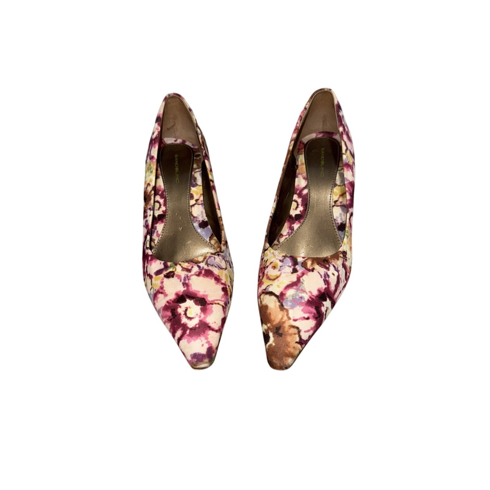 Bandolino Women’s Floral Kitten Heel Pump 9.5 Whimsical Office Workwear Summer