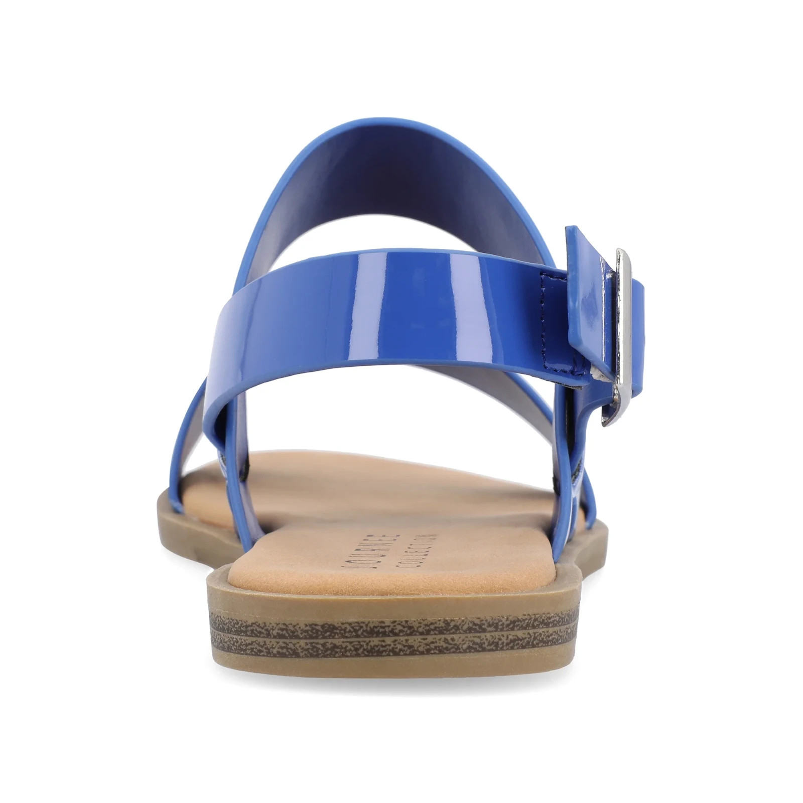 Journee Collection Lavine Double Strap Flat Sandals Blue Women Open Toe Size 11