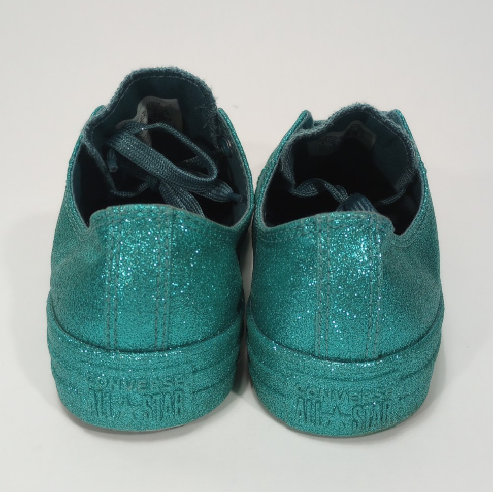 Converse All Star Sneakers Turquoise Sparkle Womens Size 8 Mens Size 6 Low Top