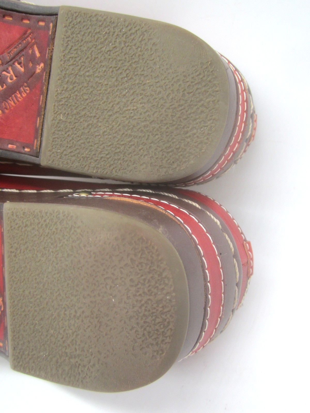 Spring Step L’Artiste Burbank Floral Red Leather Red Clog Size 7 Eur Sz 37