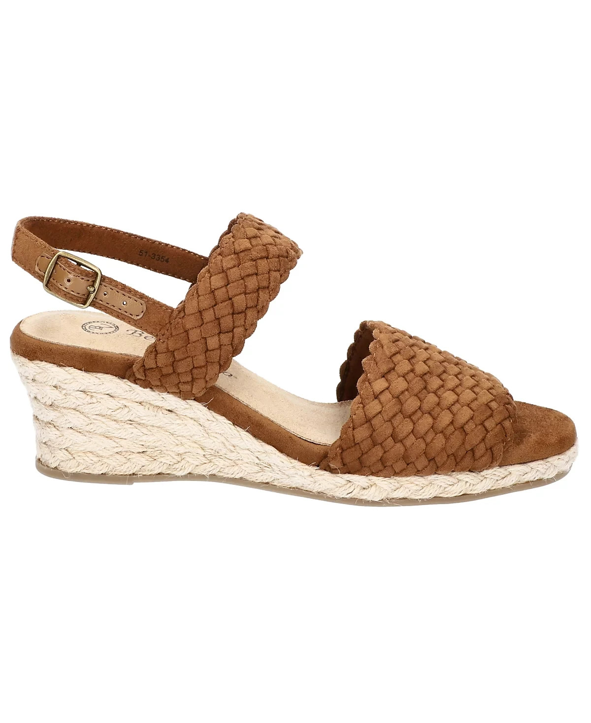 Bella Vita Women’s Mariella Espadrille Wedge Sandals Cognac Suede Size 8M