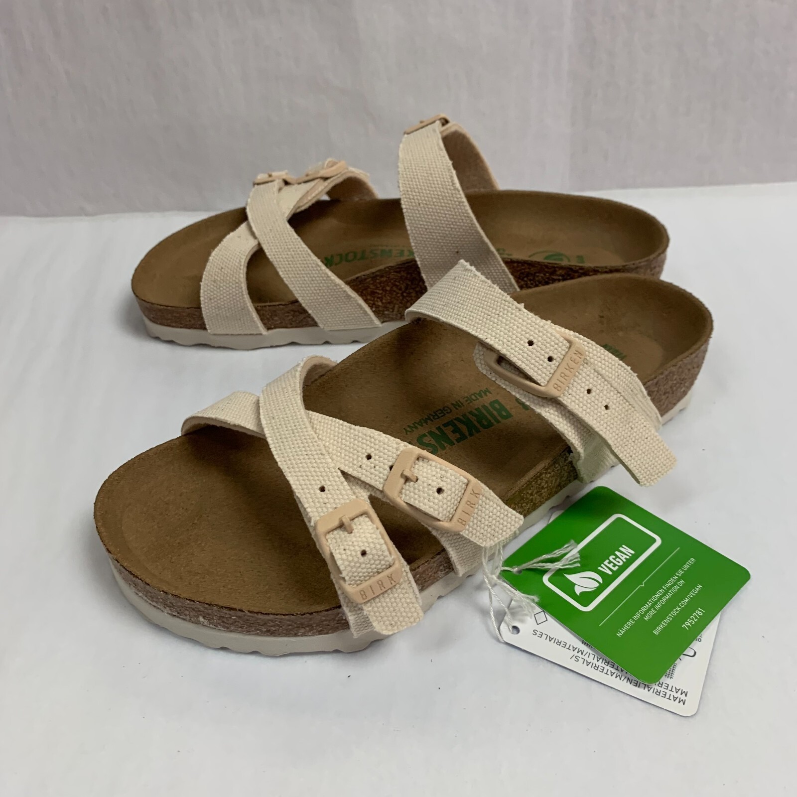 Birkenstock New w/o Box Franca Canvas Eggshell Textile Vegan Regular Select Size