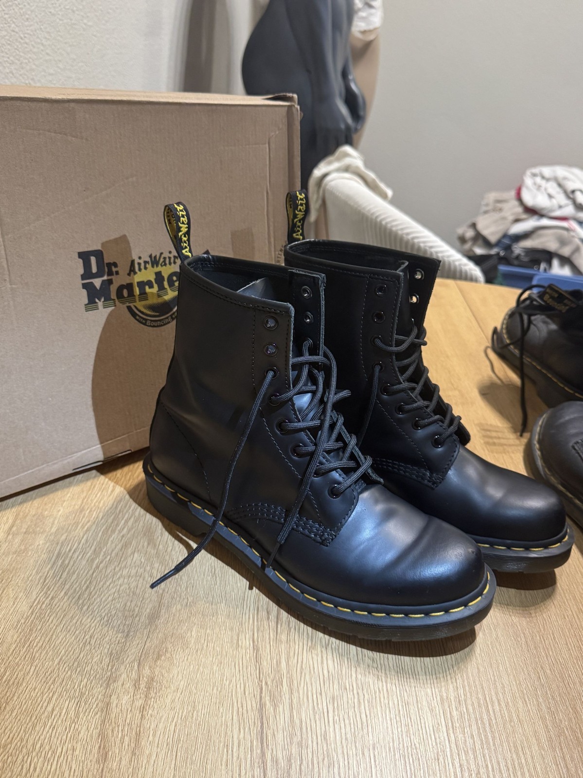 Dr. Martens 1460 Black Leather Lace-Up Boots 10 US 8 UK New In Box