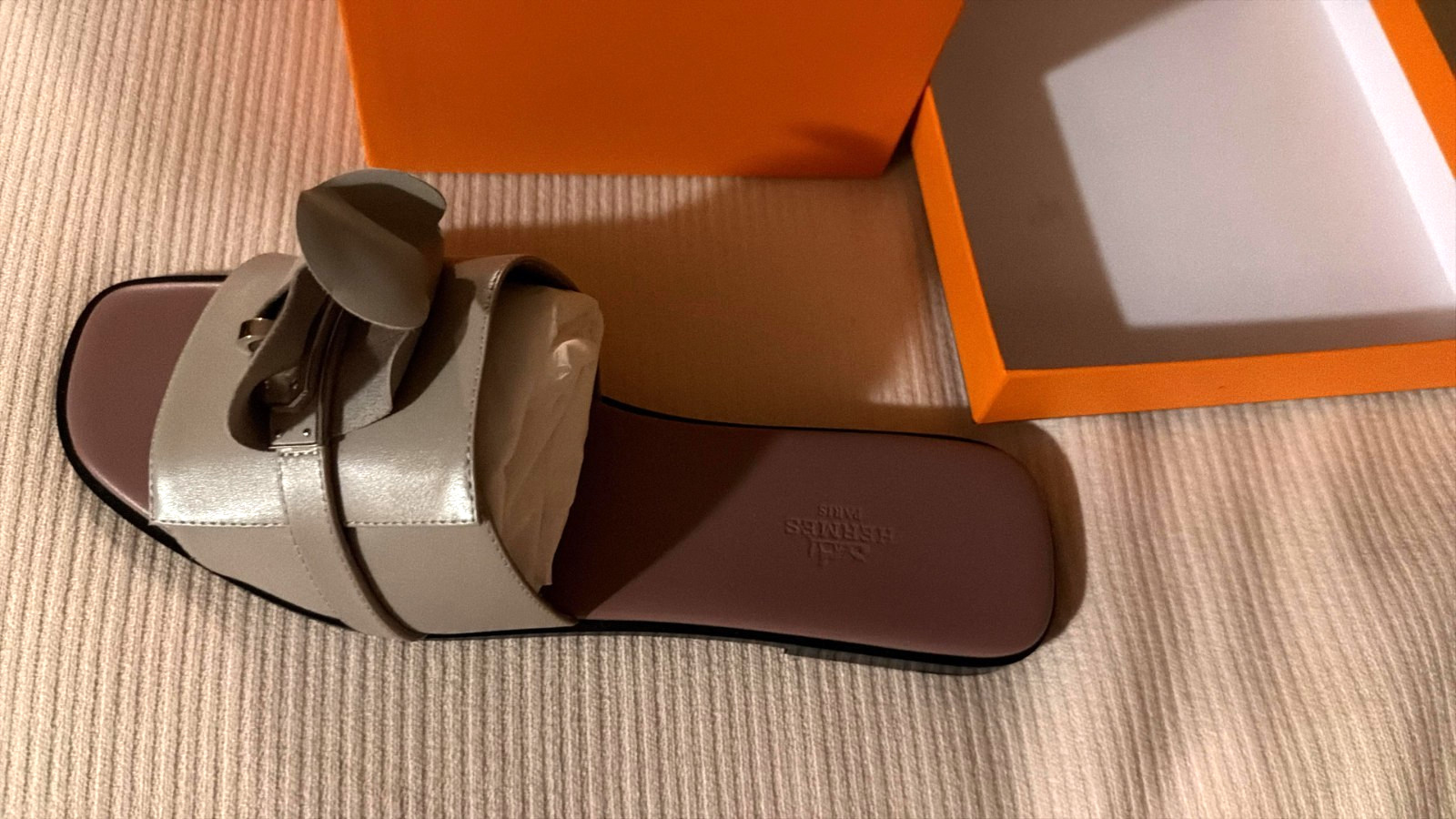 Hermes Giulia Sandal in Beige Galet – Size 41.5 – Brand New – Sold Out Worldwide