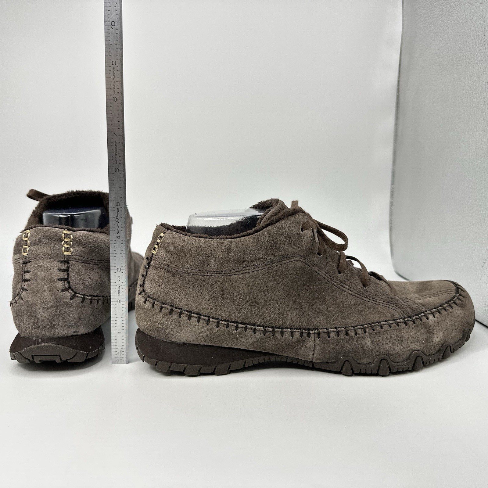 Skechers Bikers Totem Pole Women 11 Brown Suede Faux Fur Chukka Boot 49013