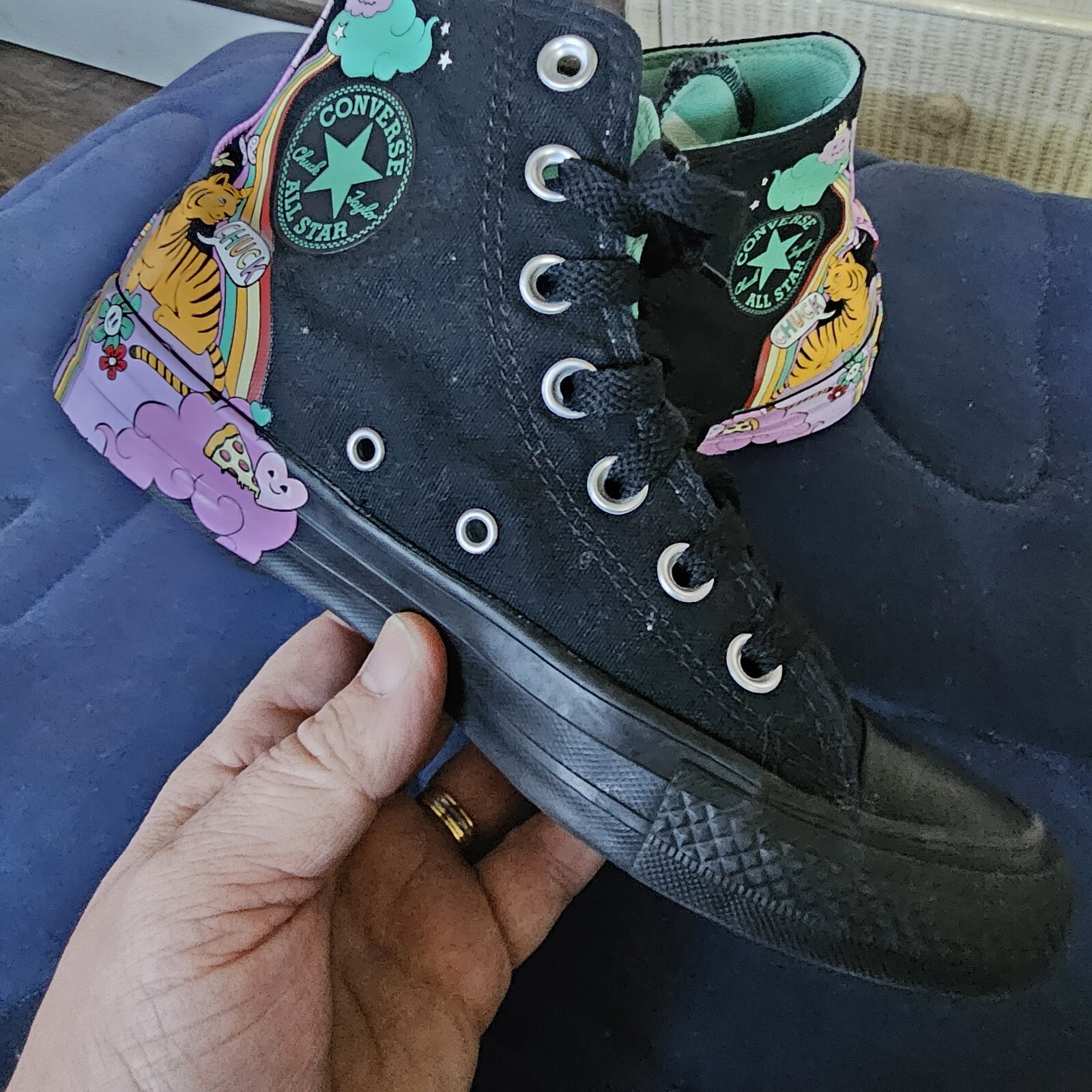 Converse Chuck Taylor All Star Psychedelic Black Multicolor Mens Sz 4 Womens 6