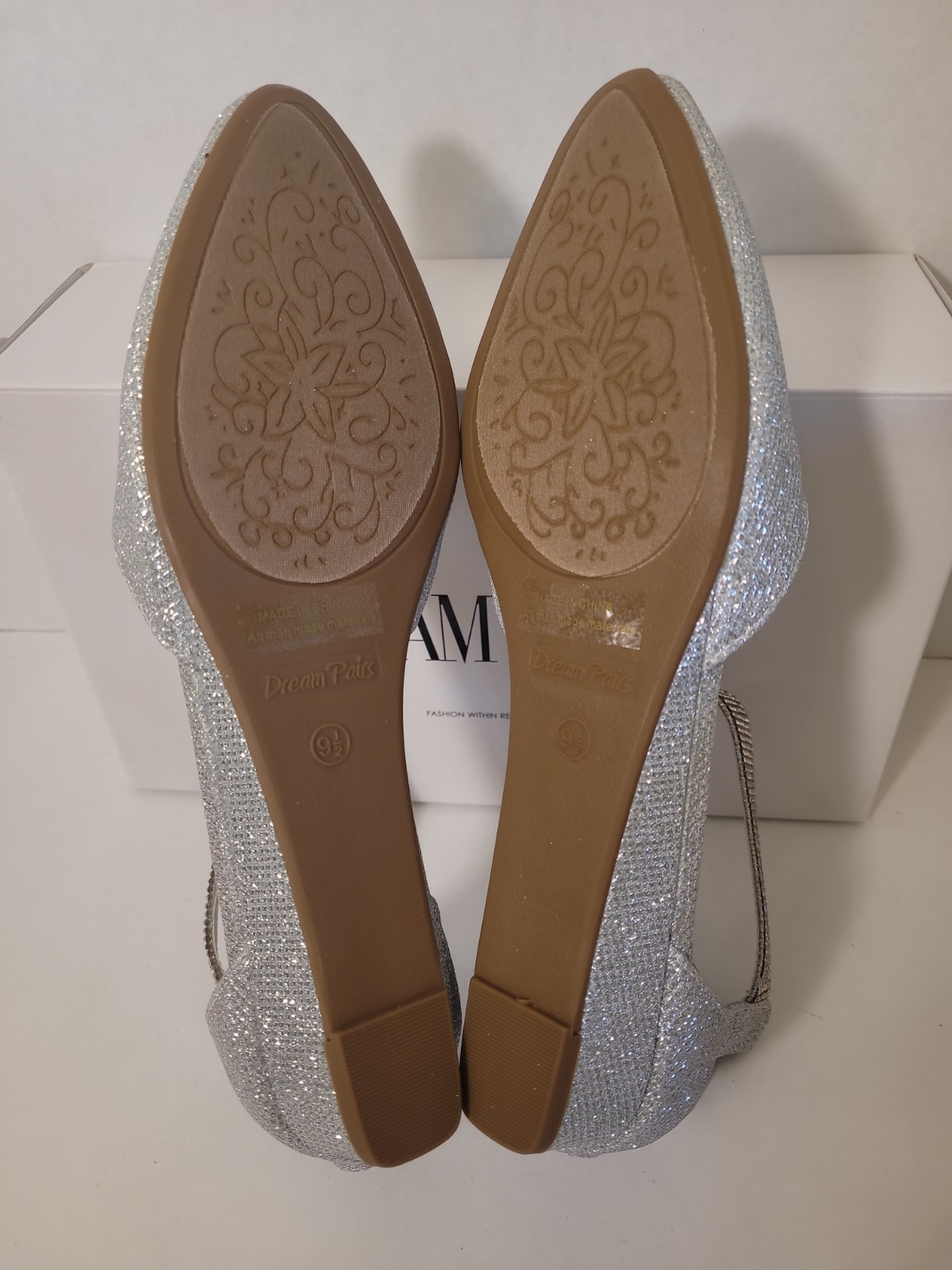 NEW Pointy Closed Toe Ankle Strap Ballet Flat Shoe Ballerina Vegan Suede Shimmer