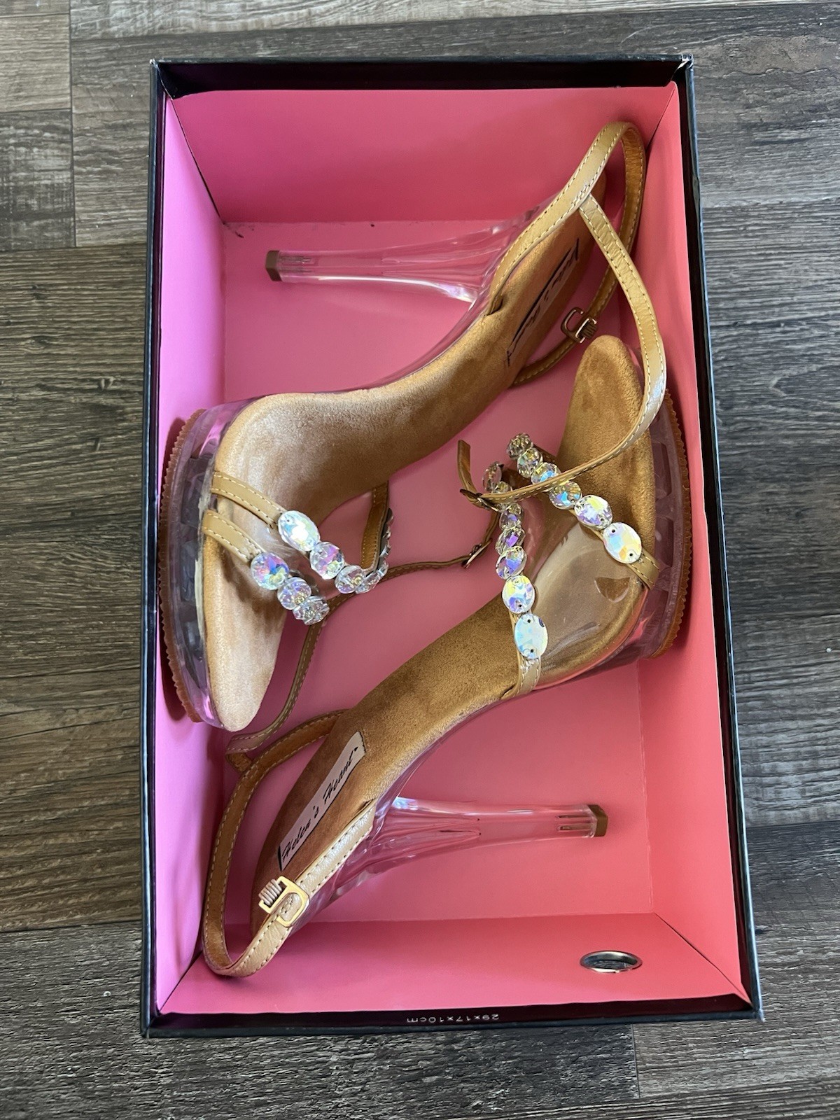Heels Heart Nude/Clear Heels- Size 9