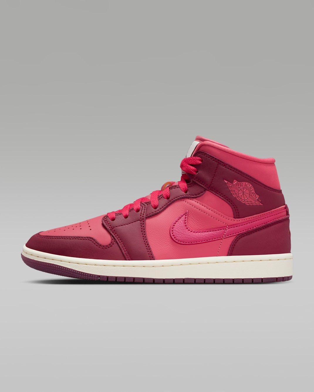 NIKE Women’s Air Jordan 1 Mid SE IB7018-600 Team Red Pueblo Red Pale Ivory
