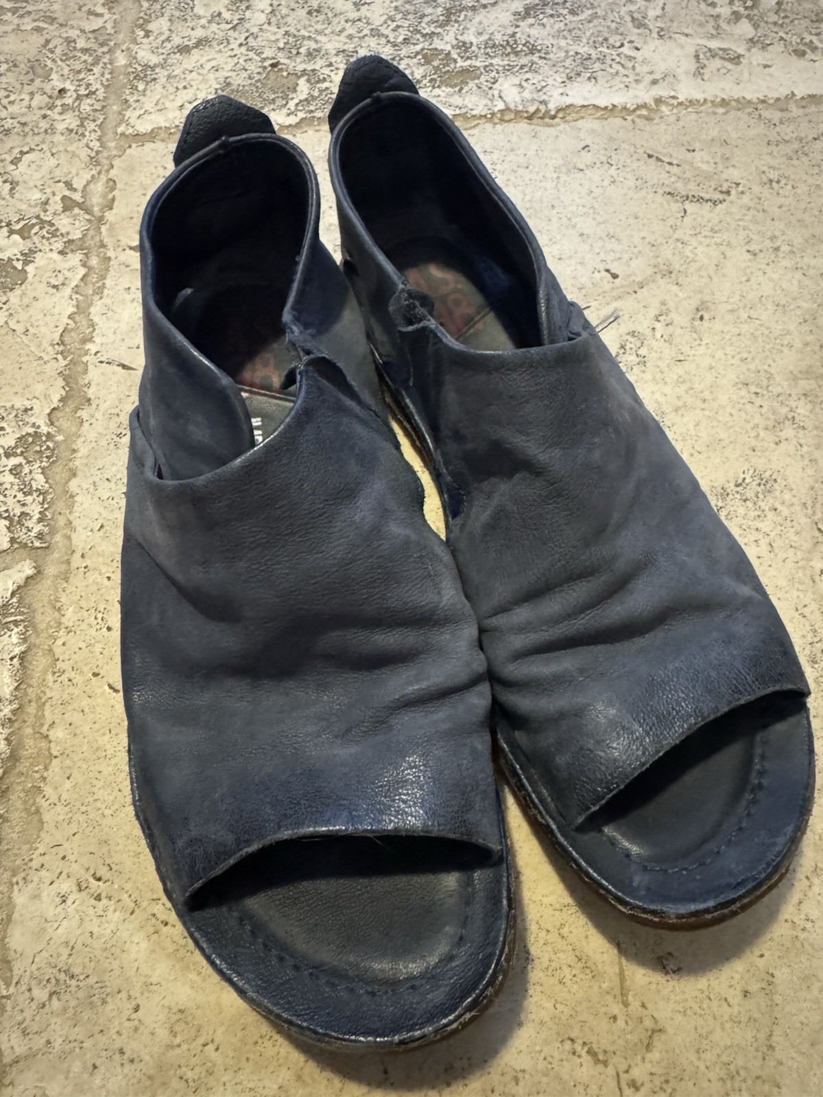 AS98 A.S98 Reily Navy Blue Flat Woman’s Leather Sandal