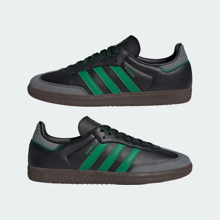 Adidas Samba OG Womens Size 6.5 Black Green Shoes Sneakers IE6520 FREE SHIP NEW