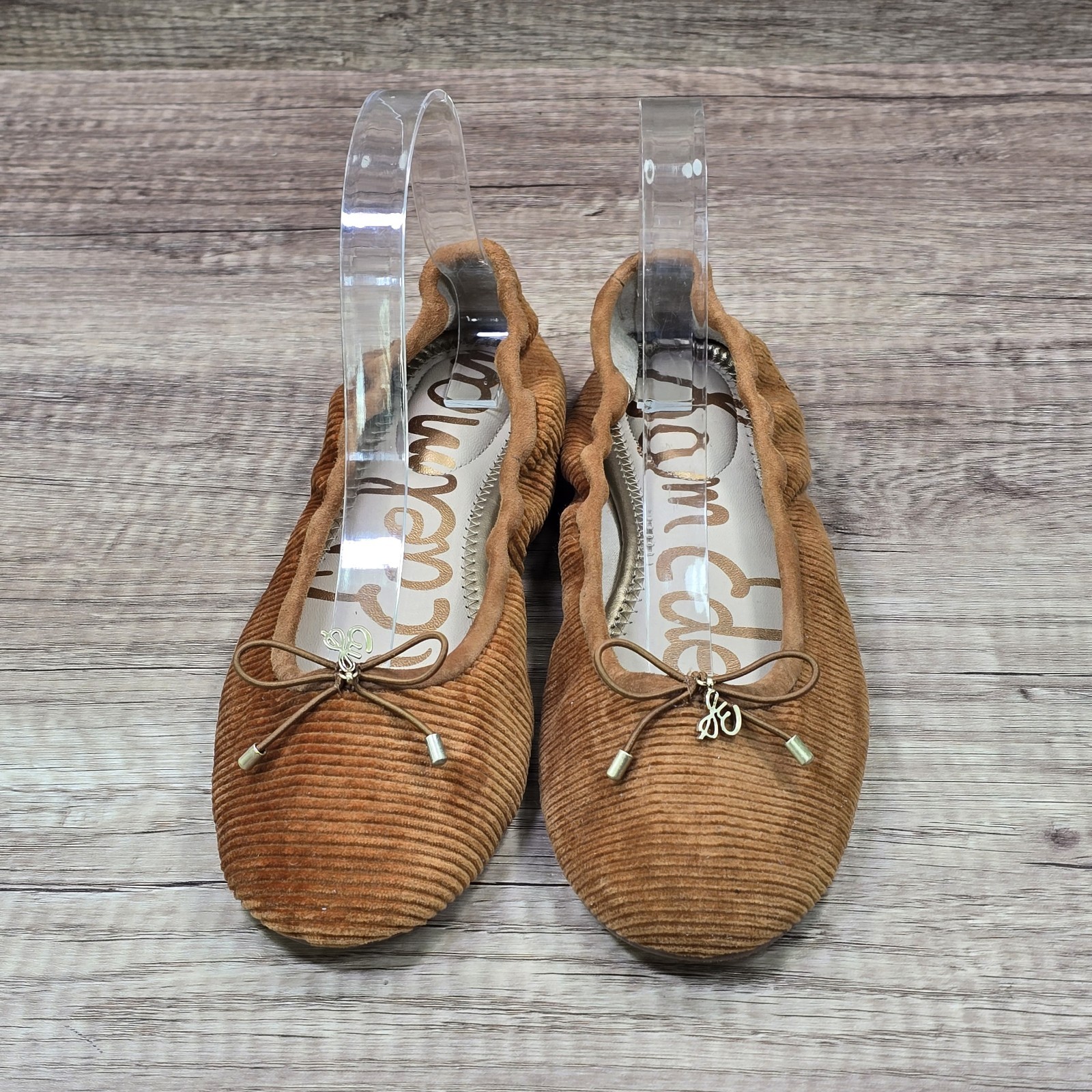 Sam Edelman Felicia Corduroy Women’s Sz 7.5M Mustard Brown Slip On Ballet Flats