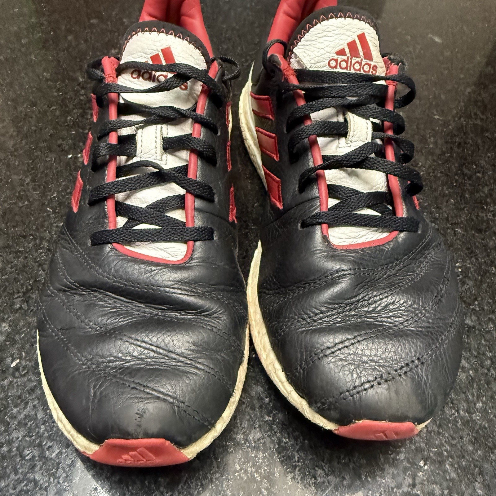👟Adidas Copa Ultra Boost Men Size 8.5 Black Red Leather Soccer Sneakers HQ5903