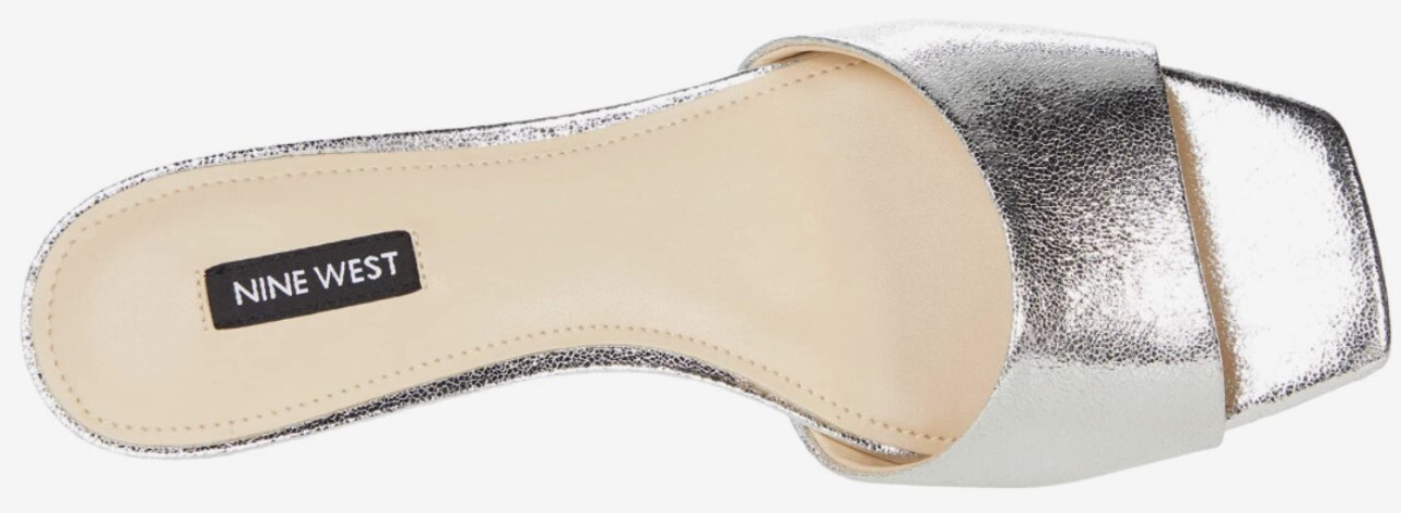 Nine West Indra SiILVER Square Toe Slide Sandals Sz: 10M — Now $69.99