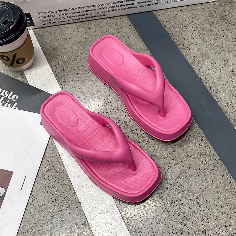 Summer Women Flip Flops Casual Solid Color Comfortable Non-slip Lightweight Indo