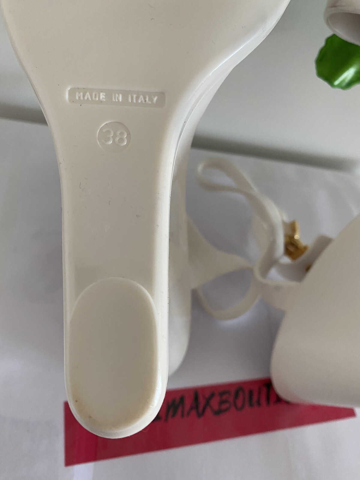 JUST CAVALLI jelly sandals Off White Wedge beach jelly JC logo summer SZ 38/us7