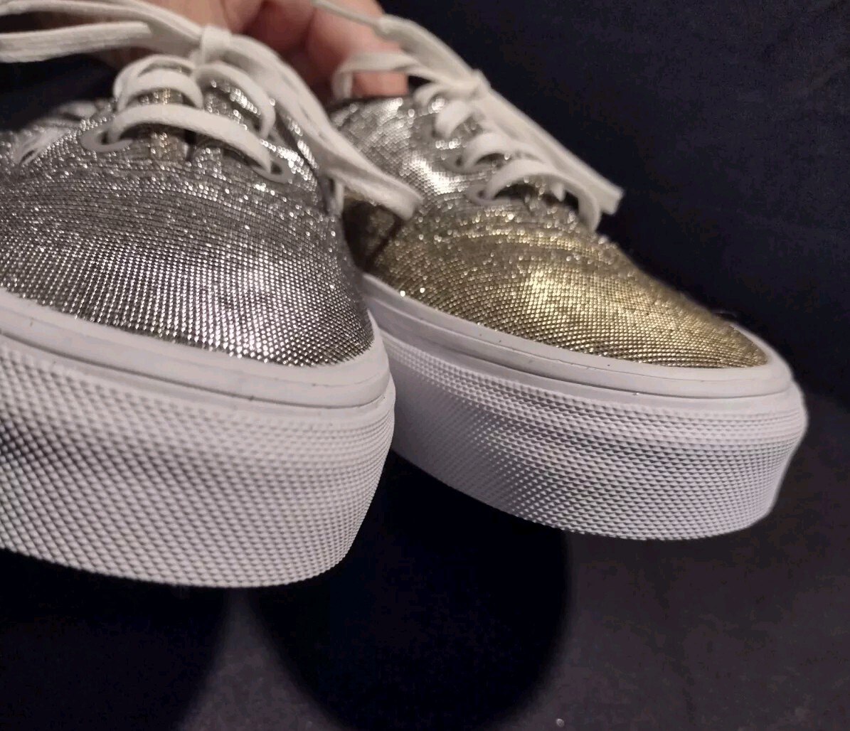 Vans New Gold Silver Glitter Sneakers Women’s Sz 5 Men’s Sz 3.5 Y2k