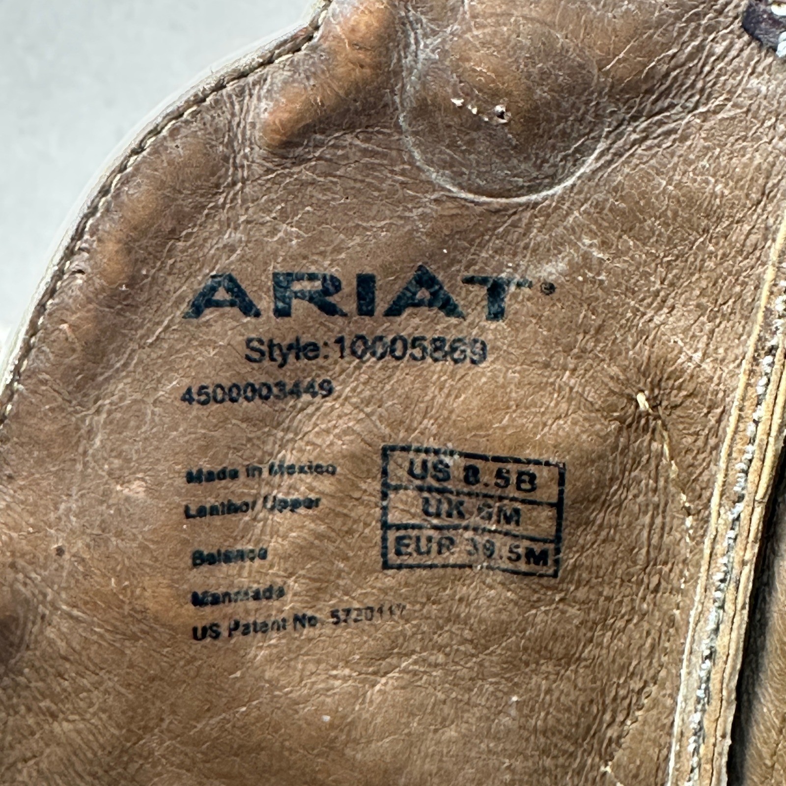 Ariat Womens Brown Leather Western Cowboy Boots Stitched Distressed Size 8.5 B