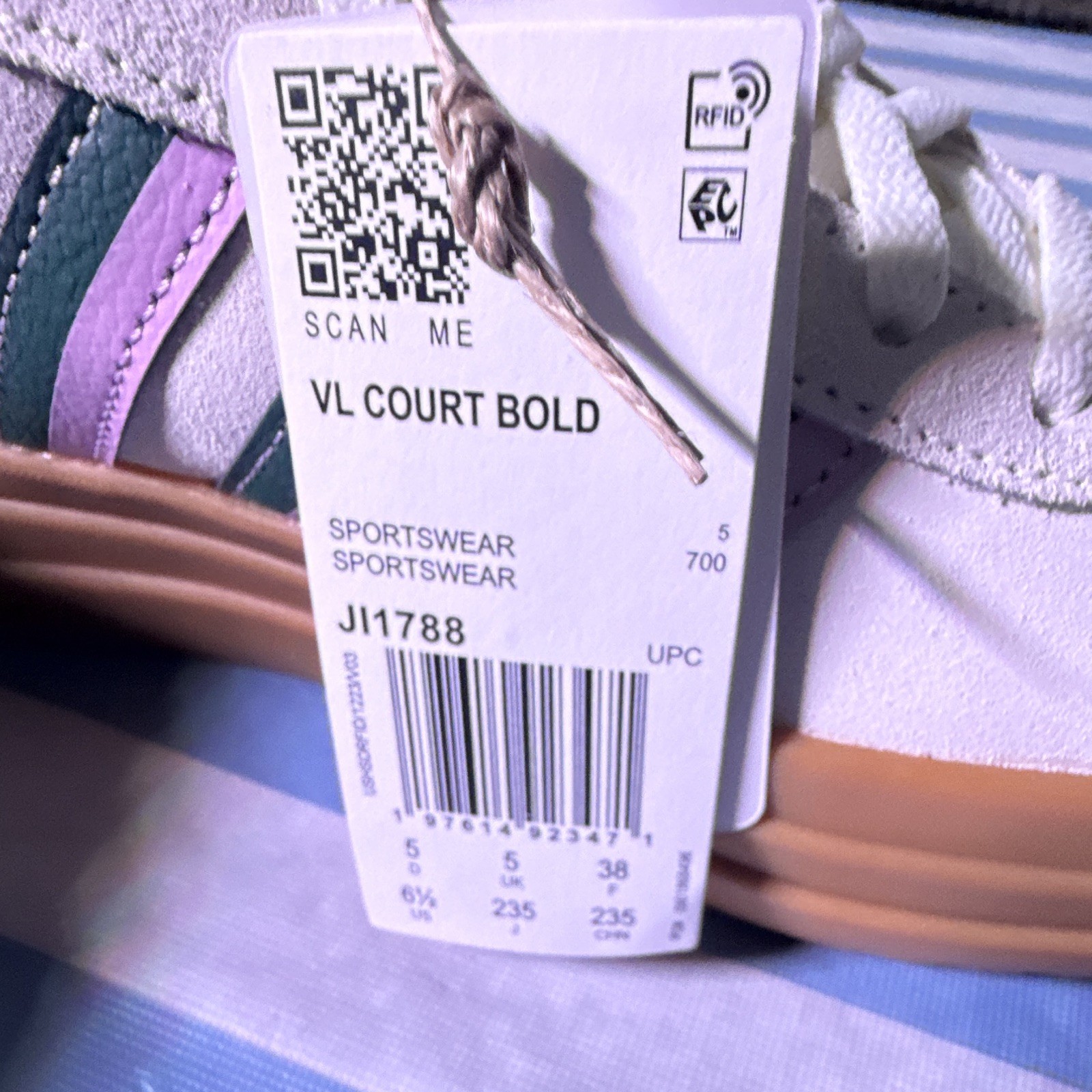 Adidas VL Court Bold Shoes – Platform Gum Sole – Women’s US 6.5 / UK 5 / EU 38 (