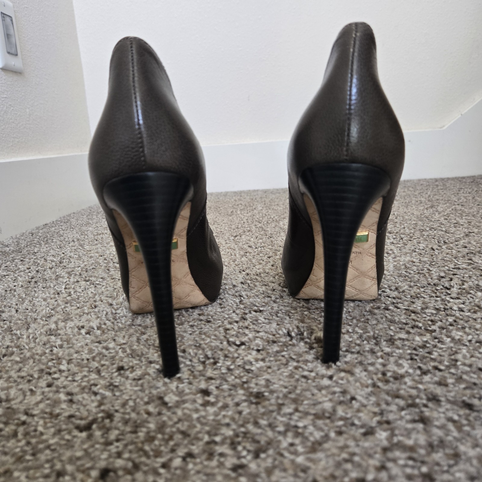 L.A.M.B. King Heeled Ankle Boots Women’s 7.5 Olive Gray Platform Gwen Stefani