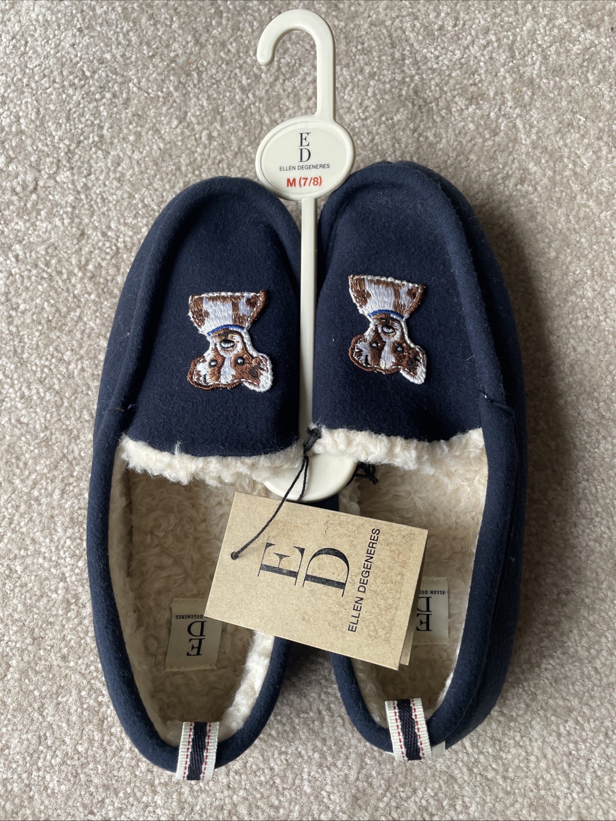 ED ELLEN DEGENERES Winslett Lagoon Limited Edition Dog Collection Slippers M 7/8