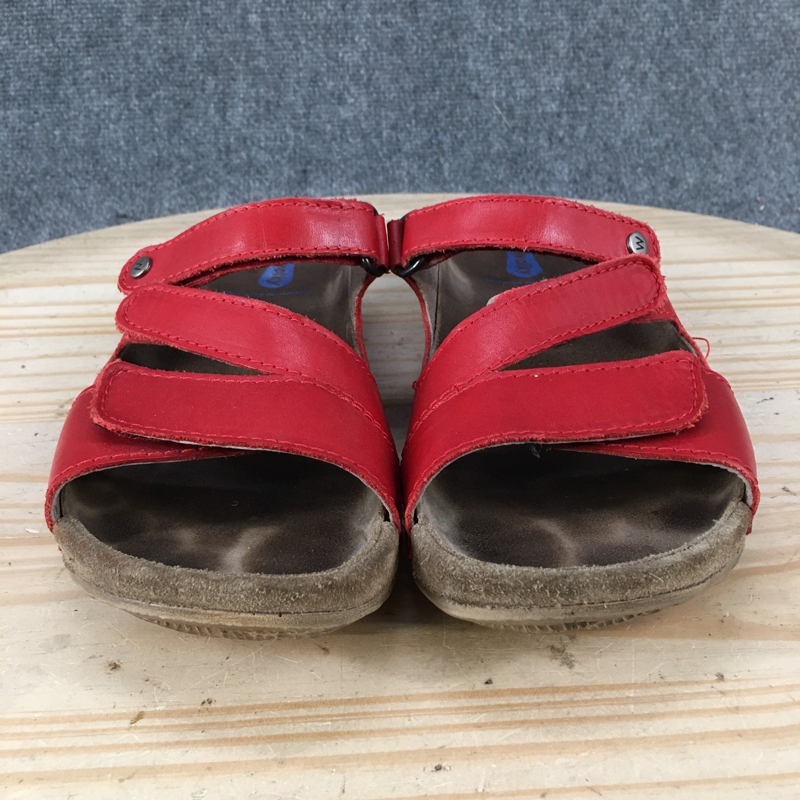 Wolky Jasper Sandals Womens 40 Casual Slip Slide Z-Strap Adjustable Red Leather