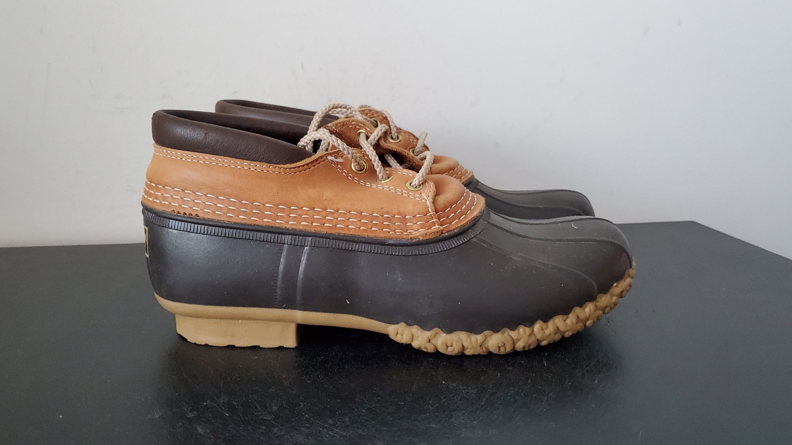 LL Bean Maine Duck Boots Gumshoes Low Top Womens Size 8 Brown