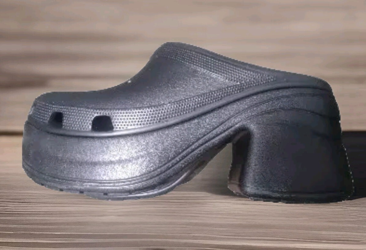 NEW! CROCS SIREN PLATFORM CLOGS Black Chunky Platform Slides Unisex Size 12W 10M