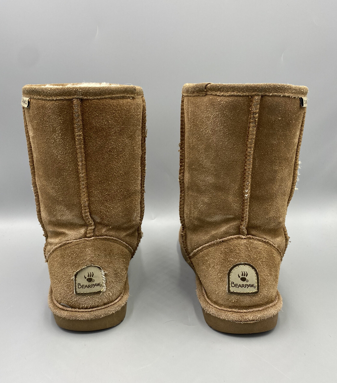 Bearpaw Emma Short 608W Earth Suede Boots Women Size 6