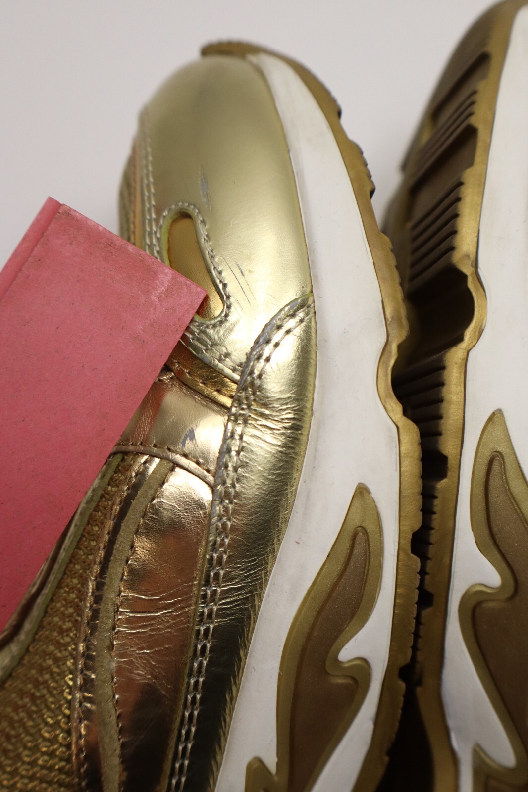 SANDRO Flame Sneakers Women’s EU 40 / UK 6.5 Leather Gold Tone Almond Toe