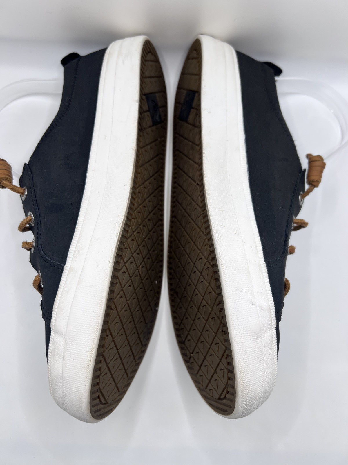 Sperry Pier Wave Dock Siders Women Size 7 Black Canvas Leather STS84642
