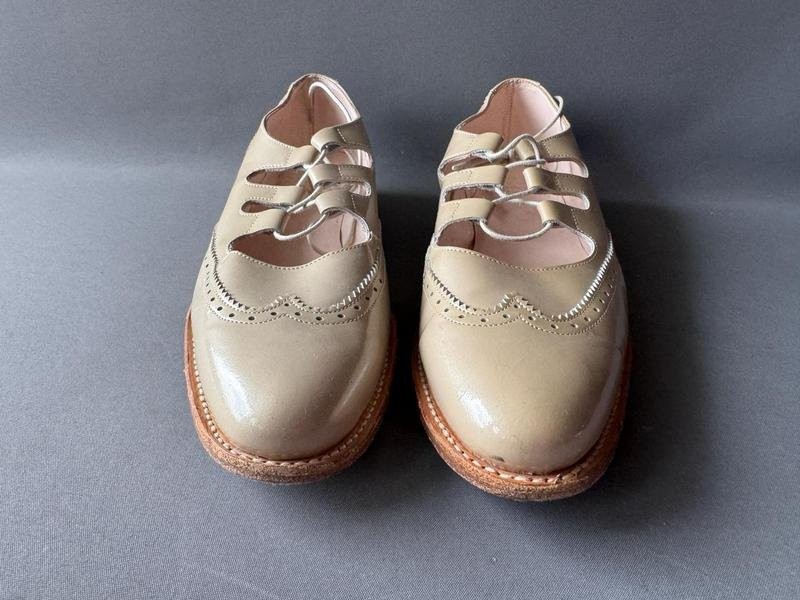 women paraboot heels beige leather 38