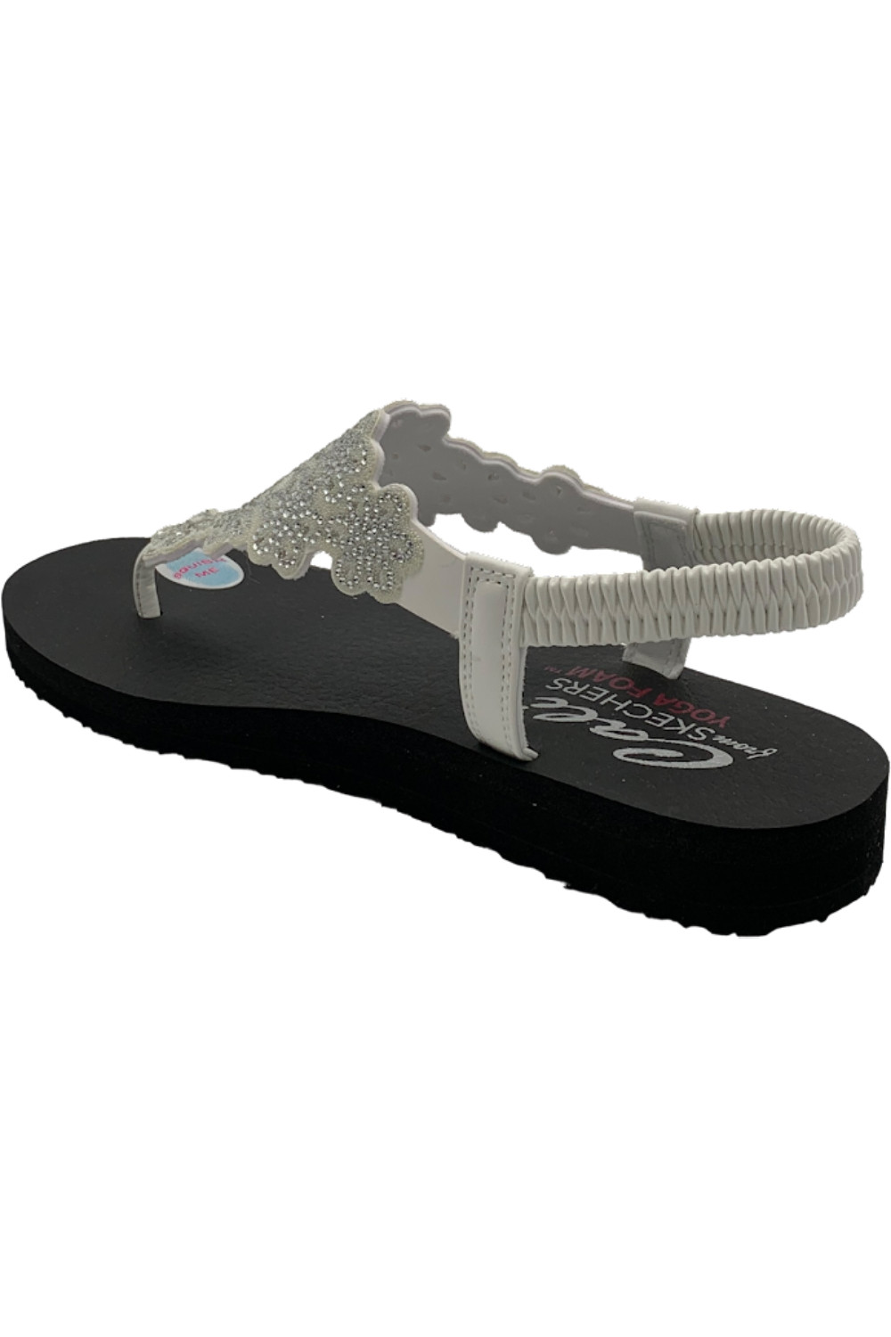 Skechers Meditation Slingback Thong Sandals Floral Lover White/Silver