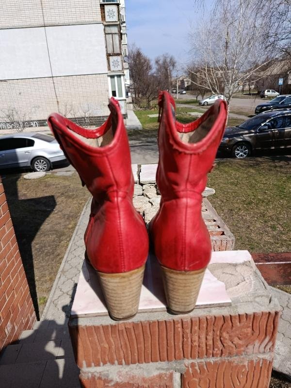 women boots red leather 40