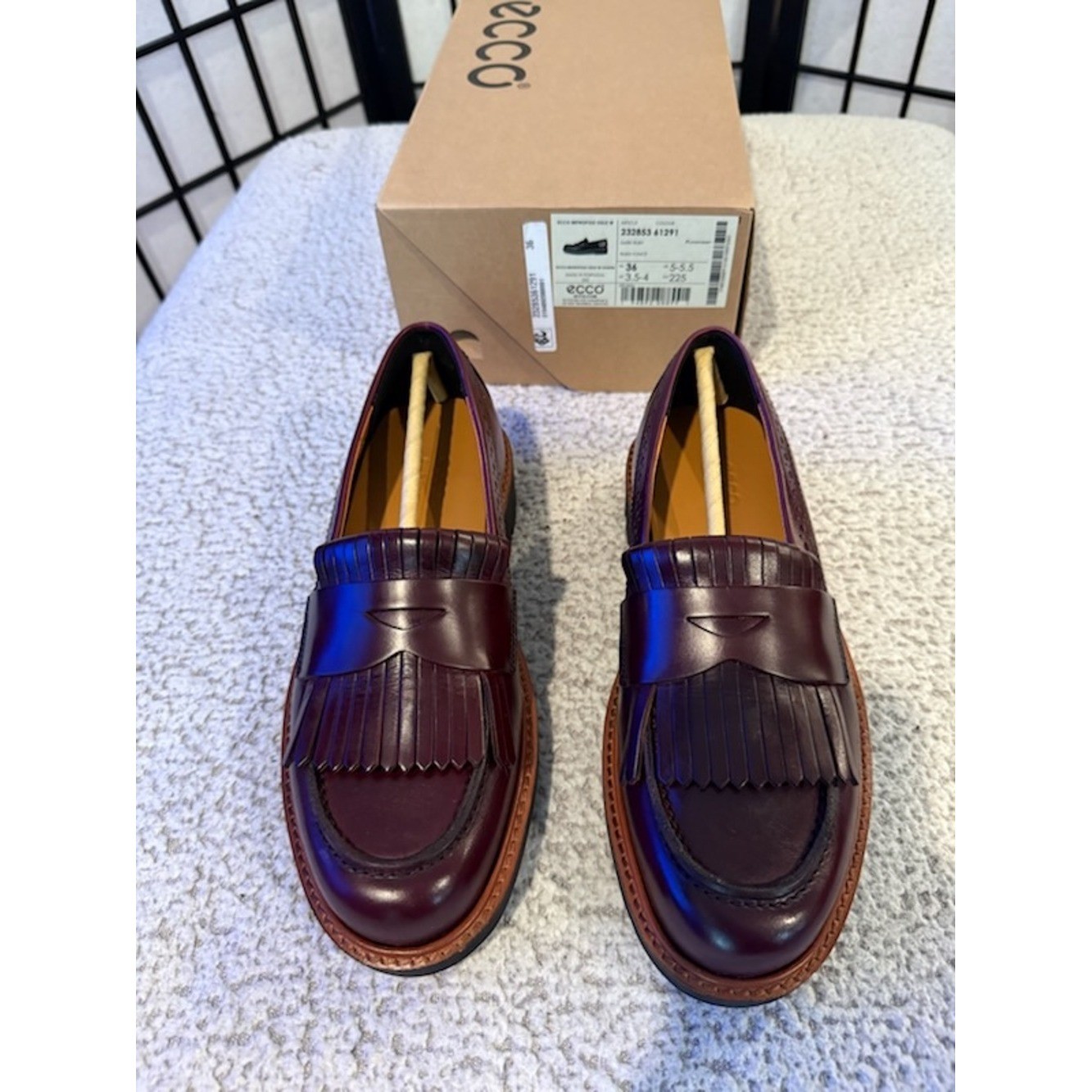 NWT ECCO Metropole Oslo Leather Loafers – Burgundy – EU 36 / US 5–5.5