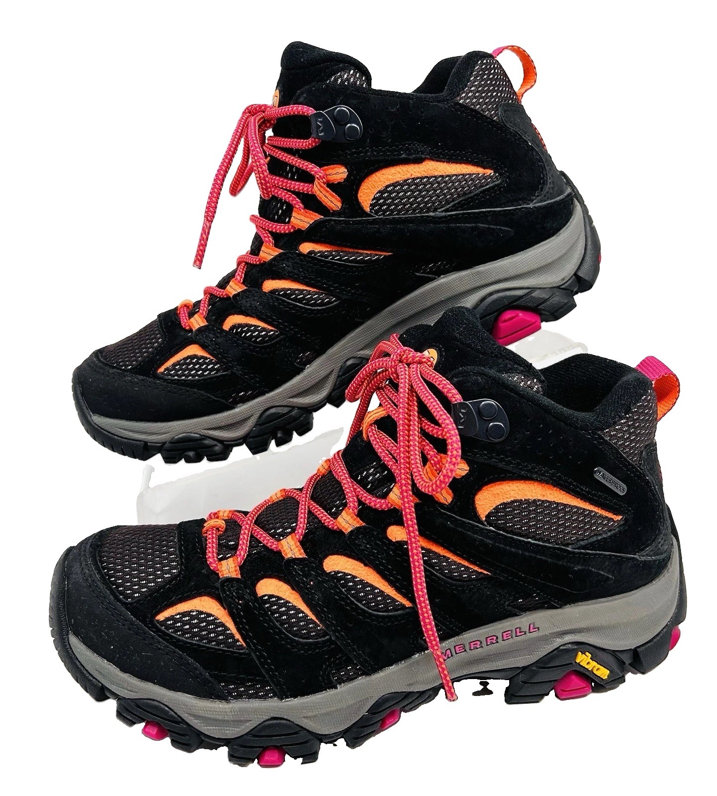 Merrell Moab 3 J037346 Hiking Boots Women’s 8.5 Black/Coral Mid WTRPRF“MINT”