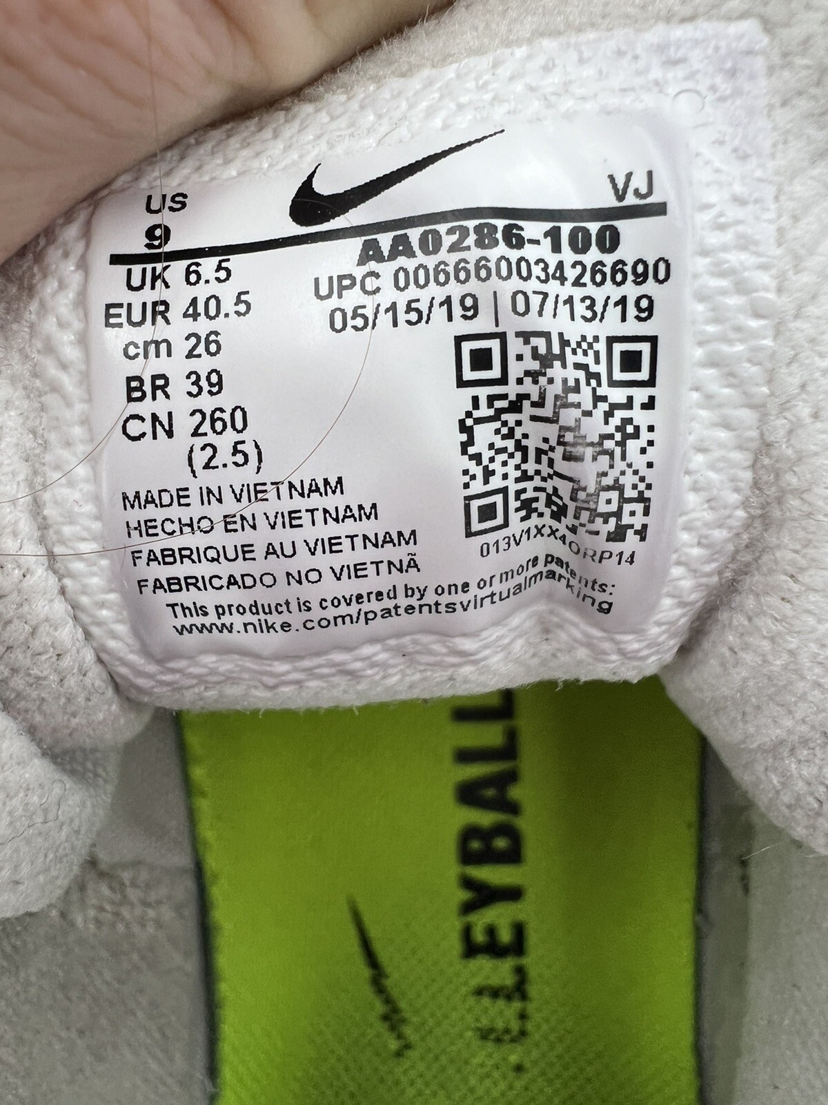 Nike Air Zoom Hyperace 2 Volleyball Shoes White Women’s Size US 9 EUC