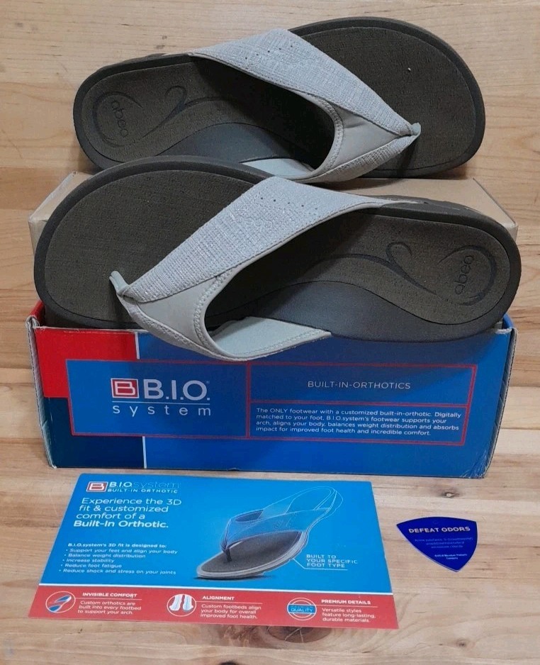 NEW! ABEO BIO SYSTEM BALBOA Sandals Walnut Leather Thong Flip-Flop Orthotic 11-N