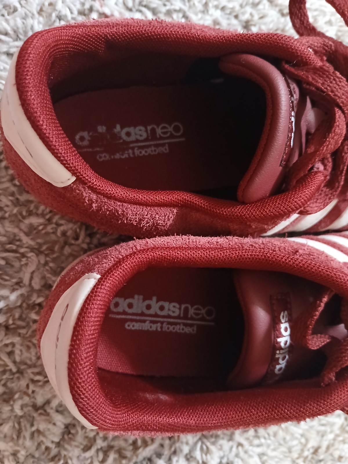 Adidas Neo Courtset Womens Size 7.5 Red White Athletic Walking Shoes Sneakers