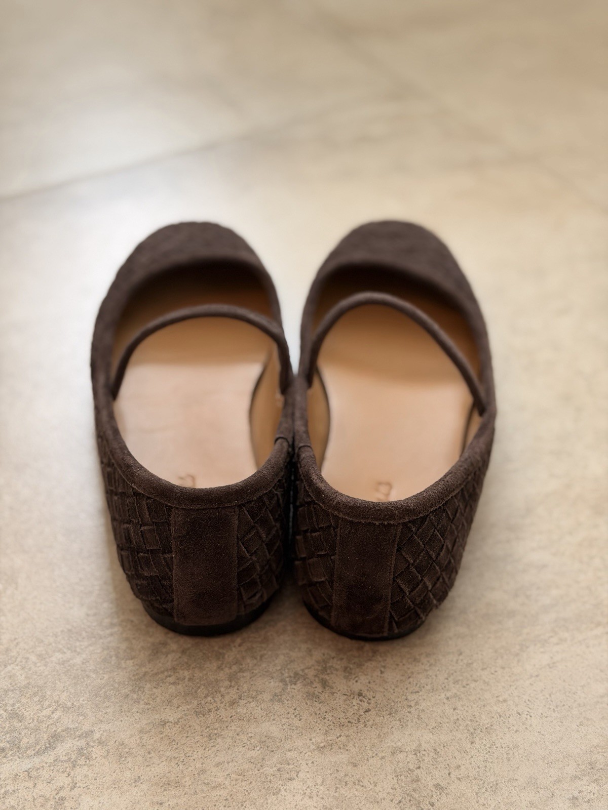 Madewell The Greta Ballet Flats Dark Roast Brown Woven Suede Size 7